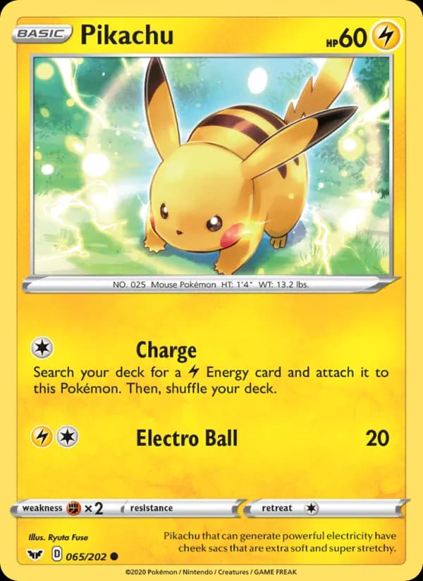Pikachu card in English