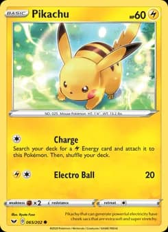 Pikachu card in English