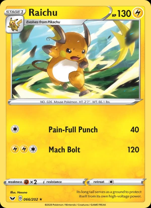 Raichu card in English
