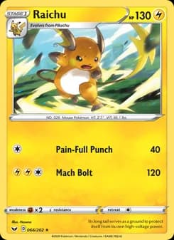 Raichu card in English
