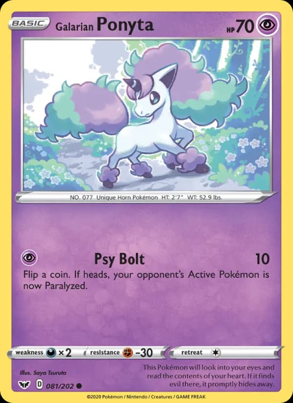 Galarian Ponyta card in English