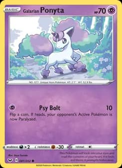 Galarian Ponyta card in English