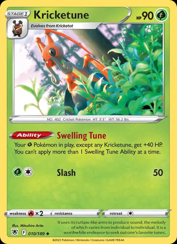 Kricketune card in English