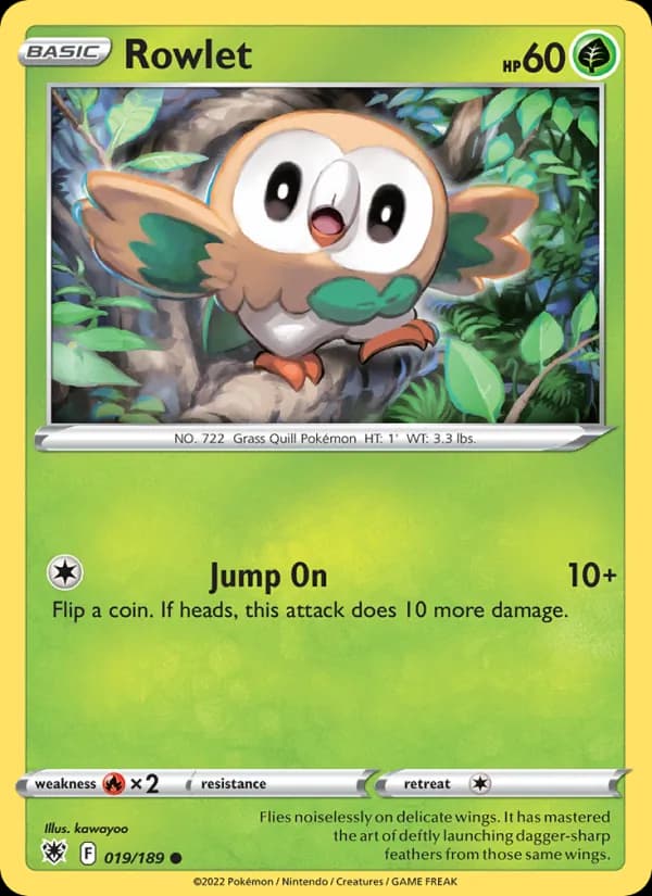 Rowlet card in English