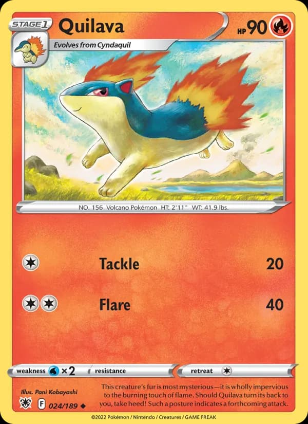 Quilava card in English
