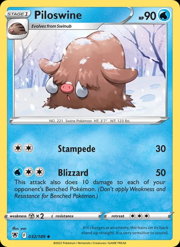 Piloswine card in English
