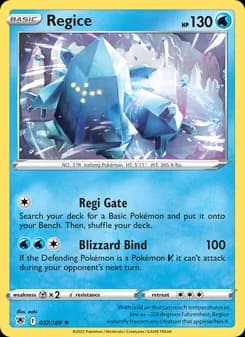 Regice card in English