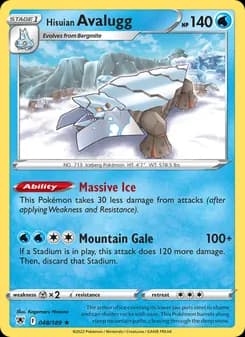 Hisuian Avalugg card in English