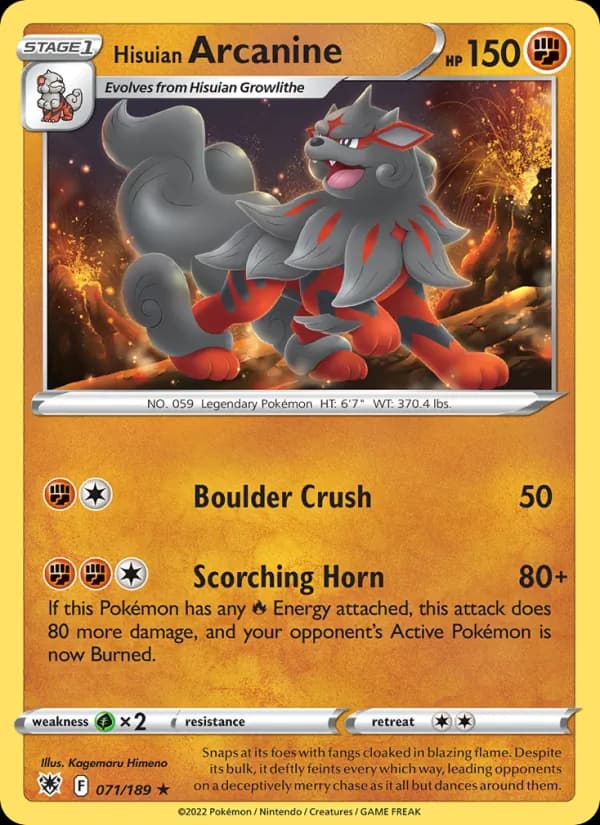 Hisuian Arcanine card in English