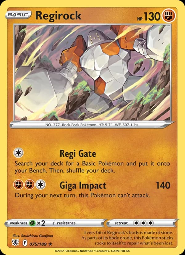 Regirock card in English
