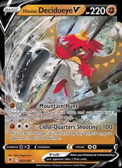 Hisuian Decidueye V card in English
