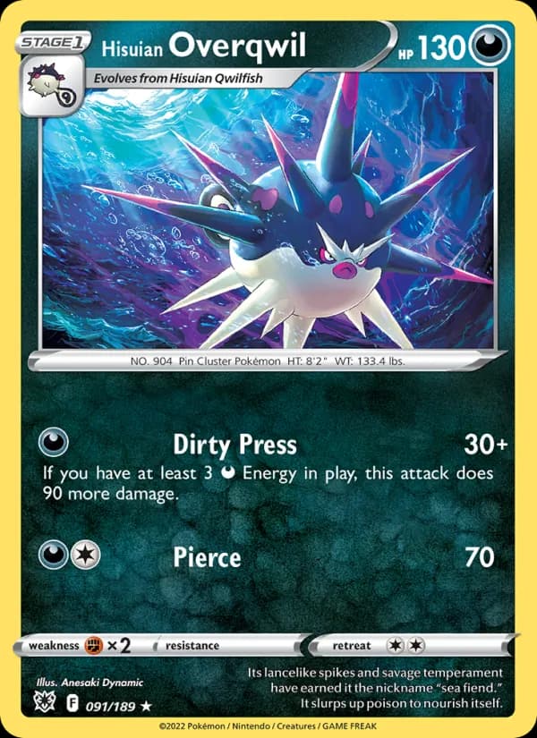Hisuian Overqwil card in English
