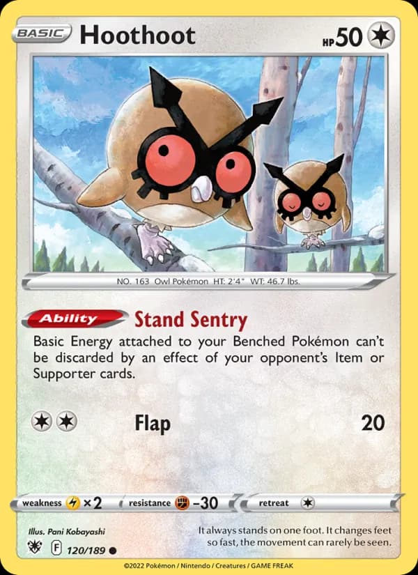 Hoothoot card in English