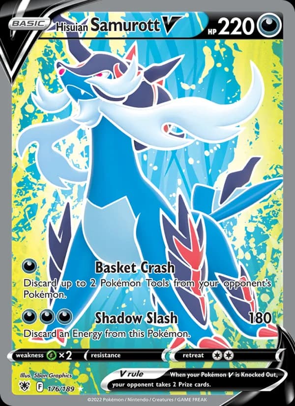Hisuian Samurott V card in English