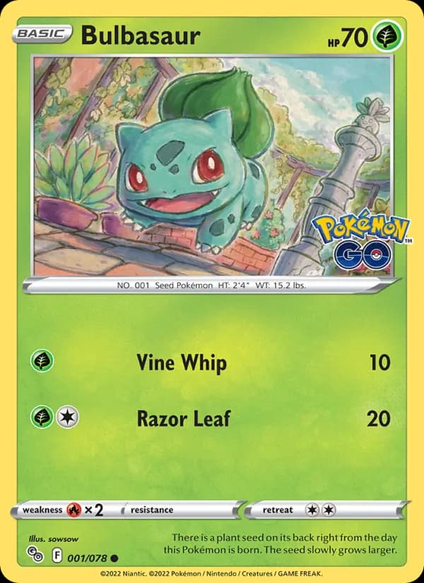 Bulbasaur card in English