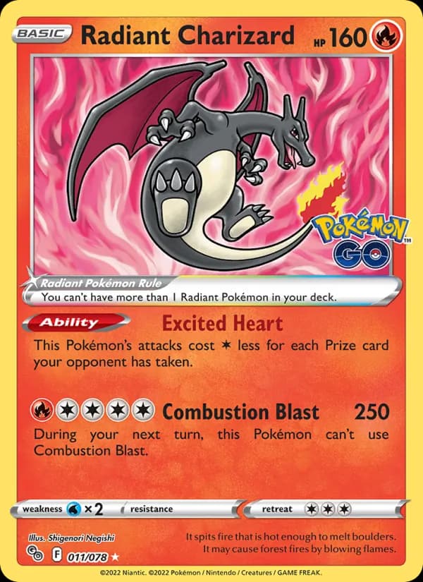Radiant Charizard card in English