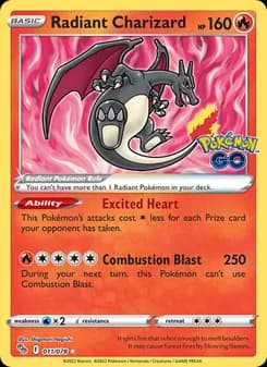 Radiant Charizard card in English