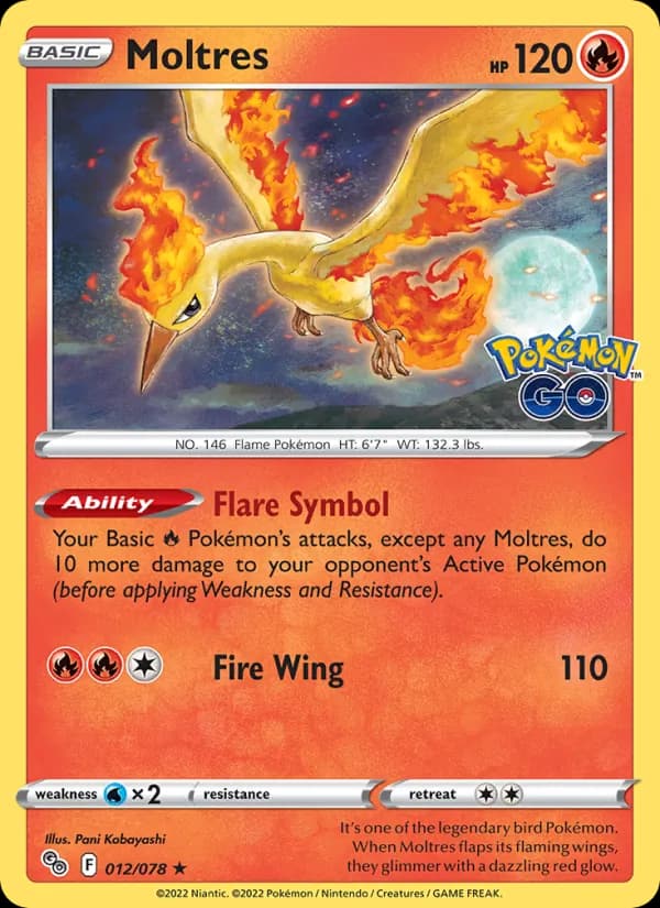 Moltres card in English