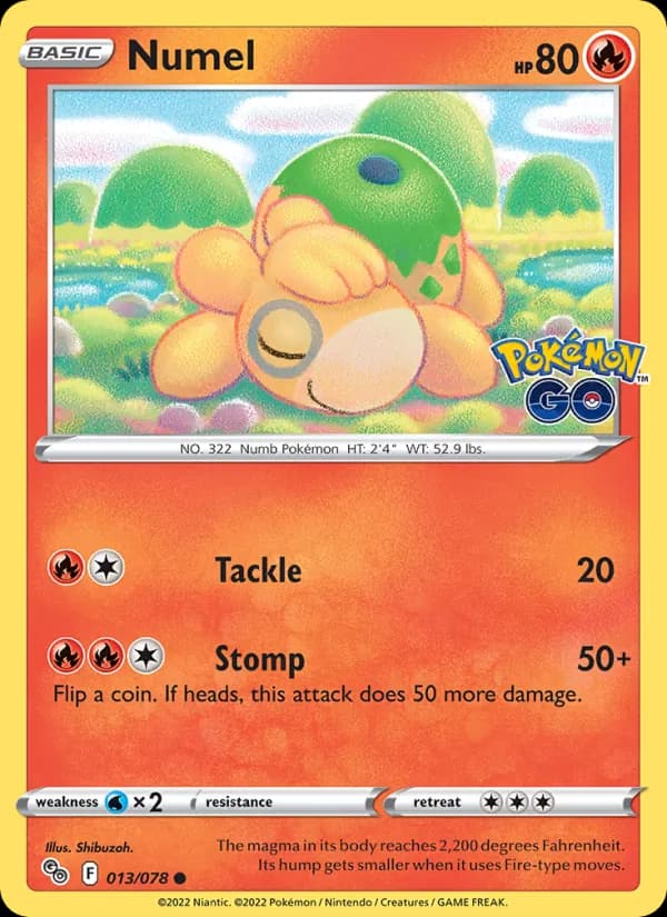 Numel card in English