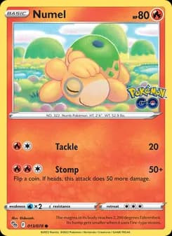 Numel card in English