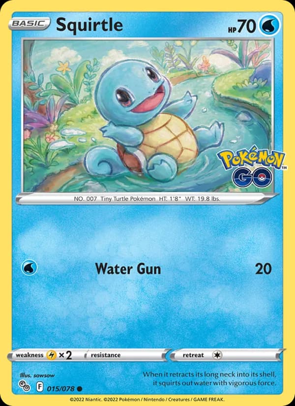 Squirtle card in English