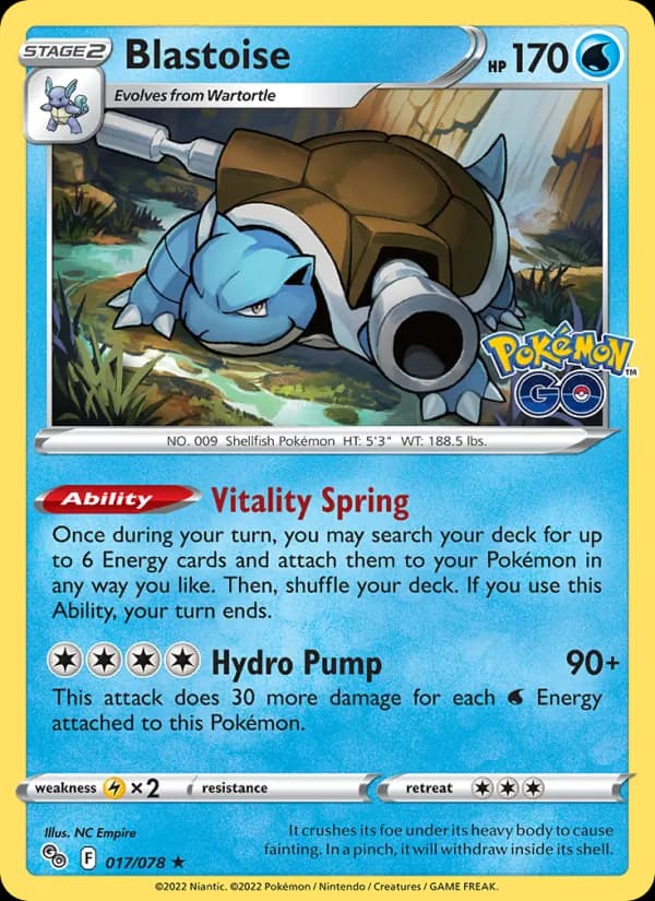Blastoise card in English