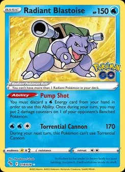 Radiant Blastoise card in English
