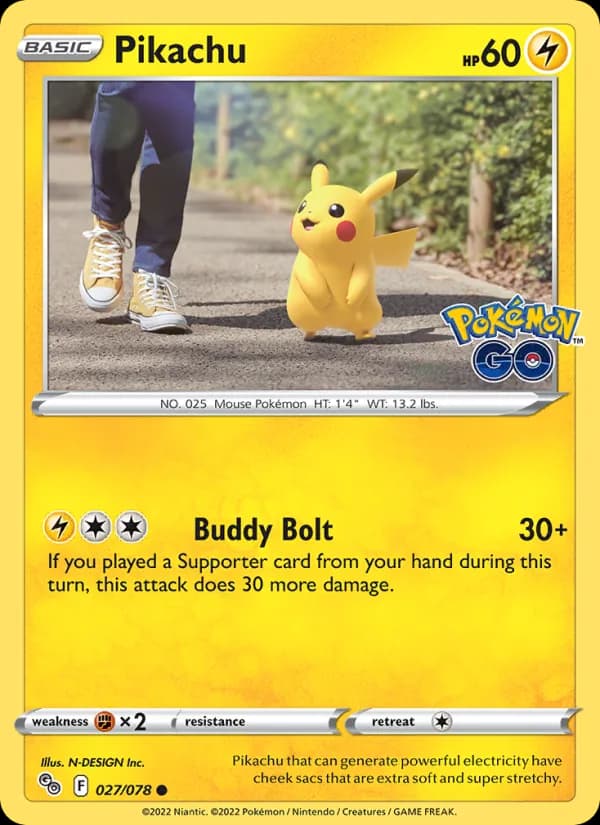 Pikachu card in English
