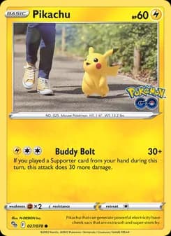 Pikachu card in English