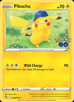 Pikachu card in English