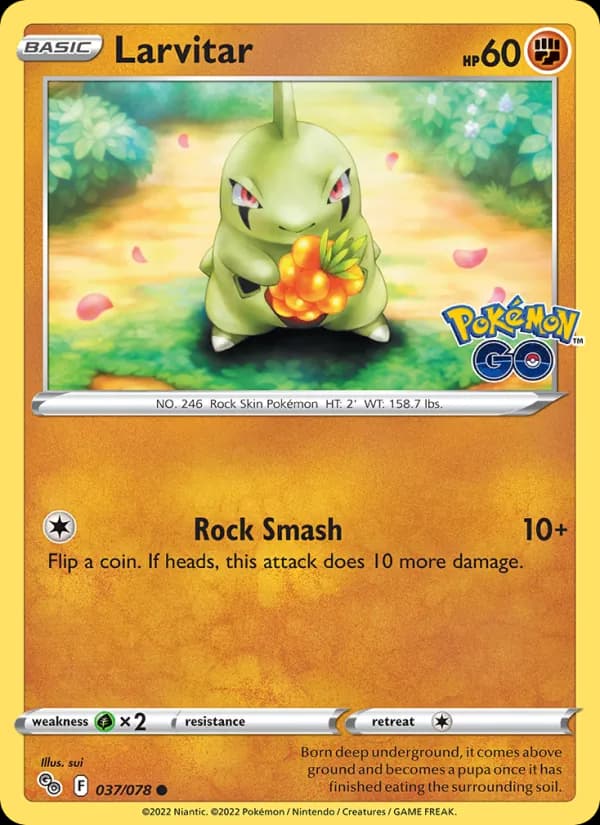 Larvitar card in English