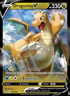 Dragonite V card in English