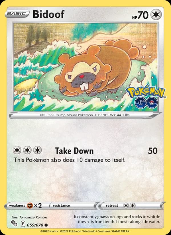 Bidoof card in English