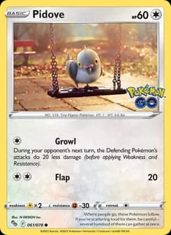 Pidove card in English