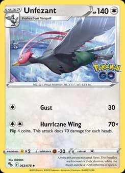 Unfezant card in English