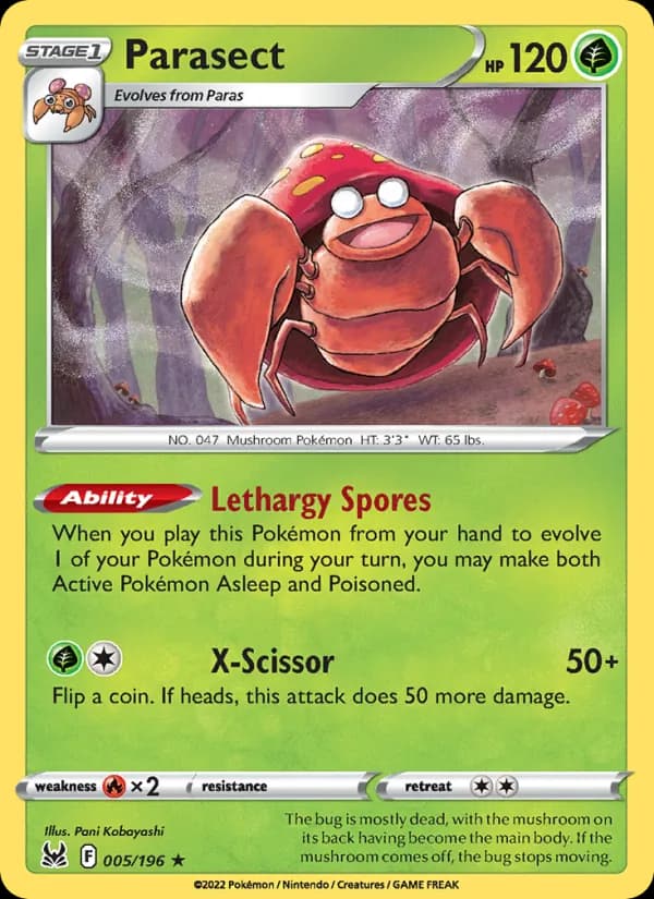 Parasect card in English