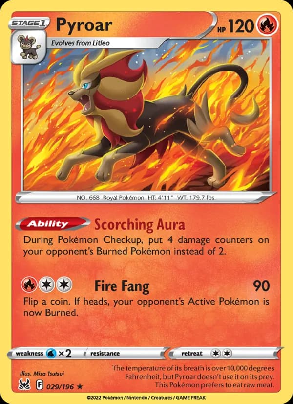 Pyroar card in English