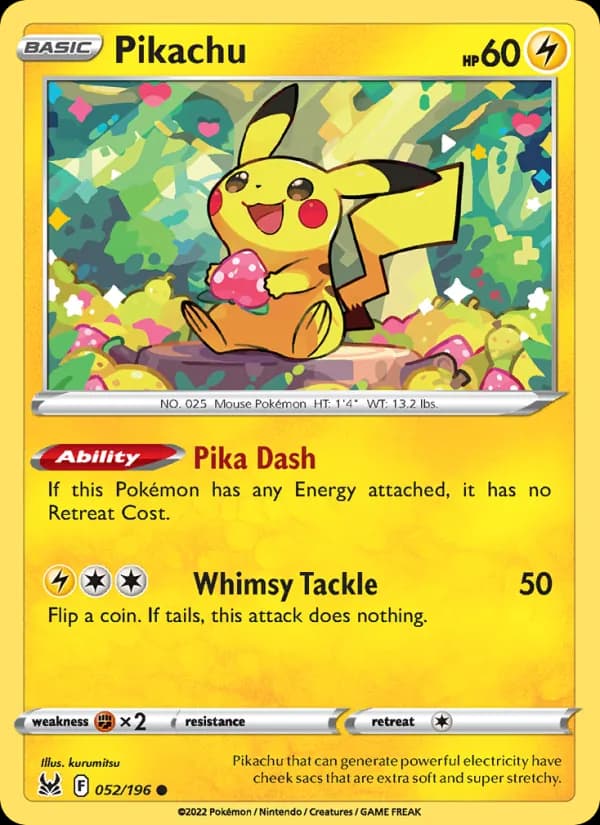 Pikachu card in English
