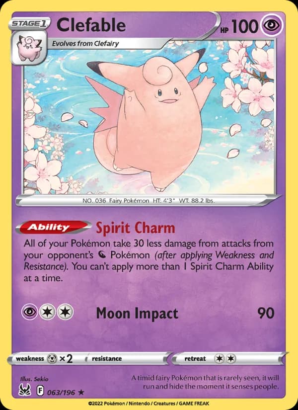 Clefable card in English