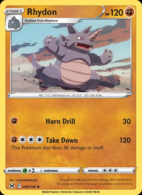 Rhydon card in English