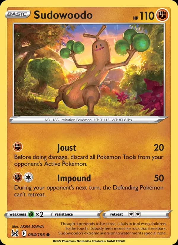 Sudowoodo card in English