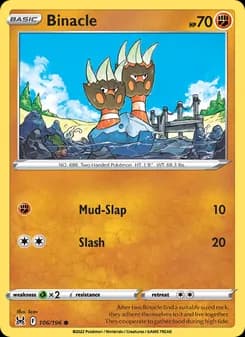 Binacle card in English