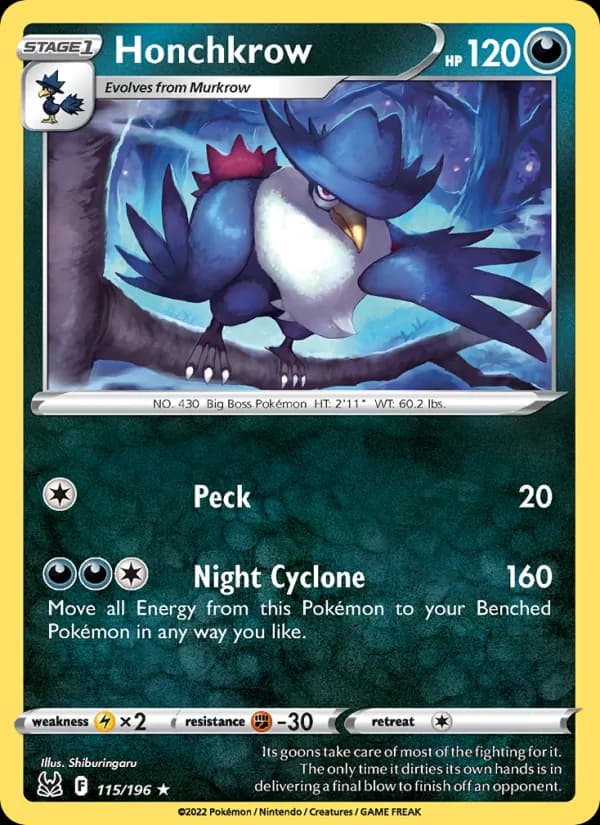 Honchkrow card in English