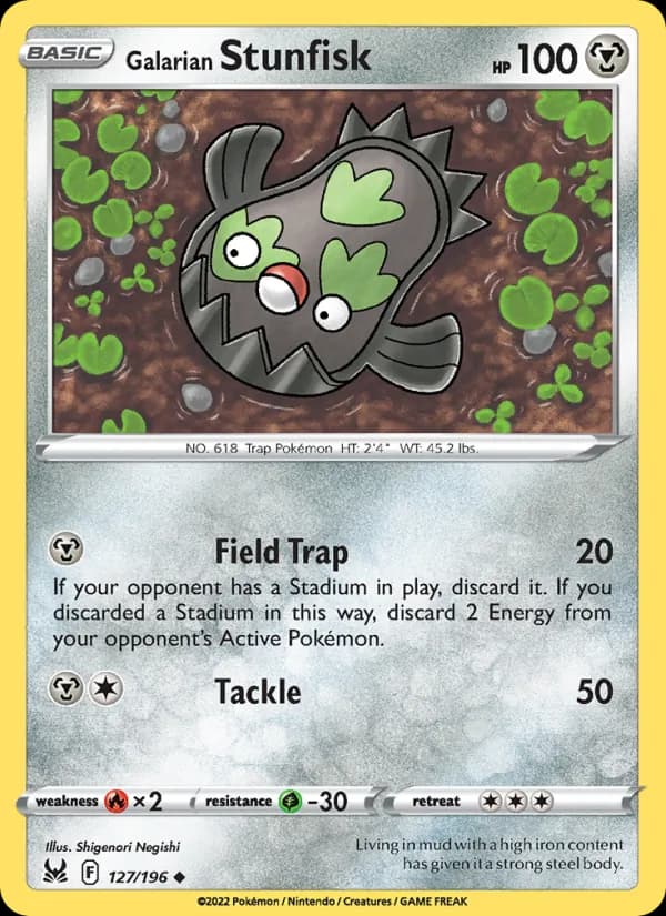 Galarian Stunfisk card in English