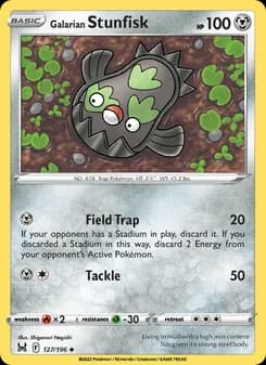 Galarian Stunfisk card in English