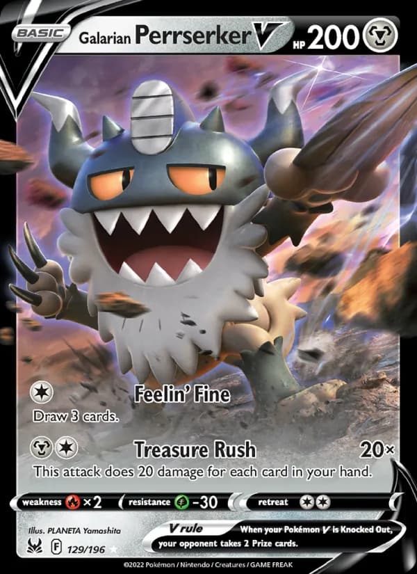 Galarian Perrserker V card in English