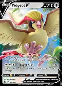 Pidgeot V card in English