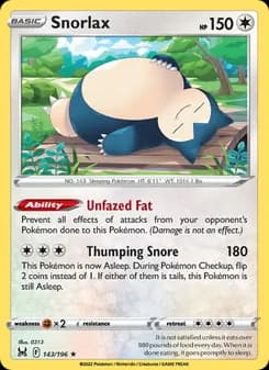 Snorlax card in English
