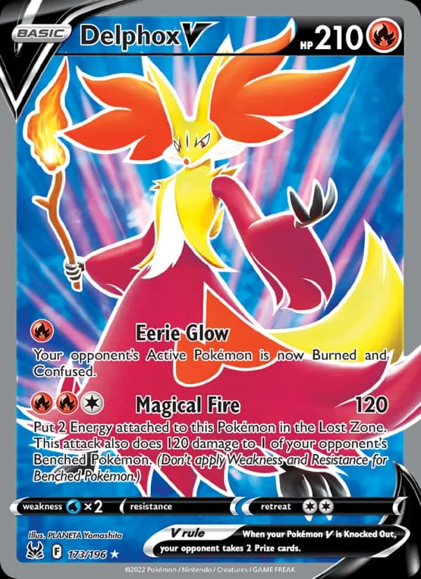 Delphox V card in English