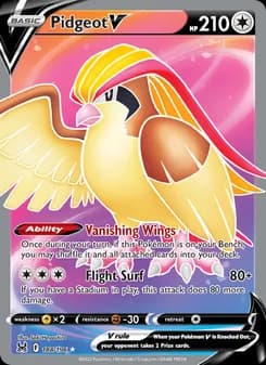 Pidgeot V card in English